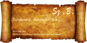 Szebeni Bozsóka névjegykártya